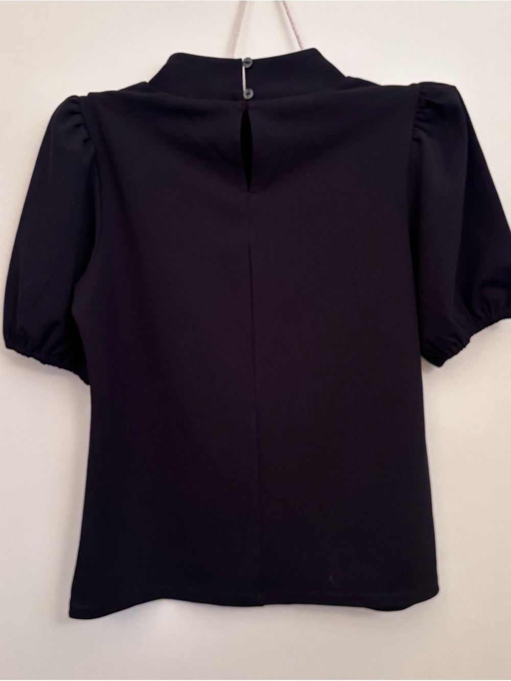 Ann Taylor Black Mock Neck Puff Sleeve Top - Picture 5 of 5